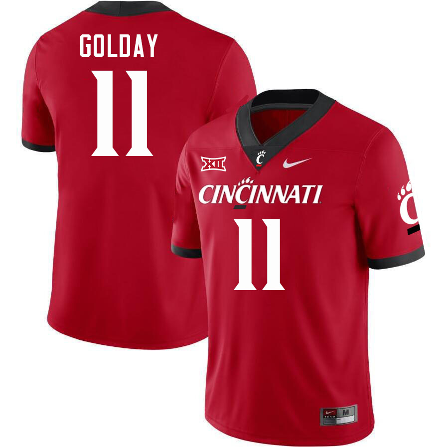 Cincinnati Bearcats #11 Jake Golday College Football Jerseys Stitched-Red